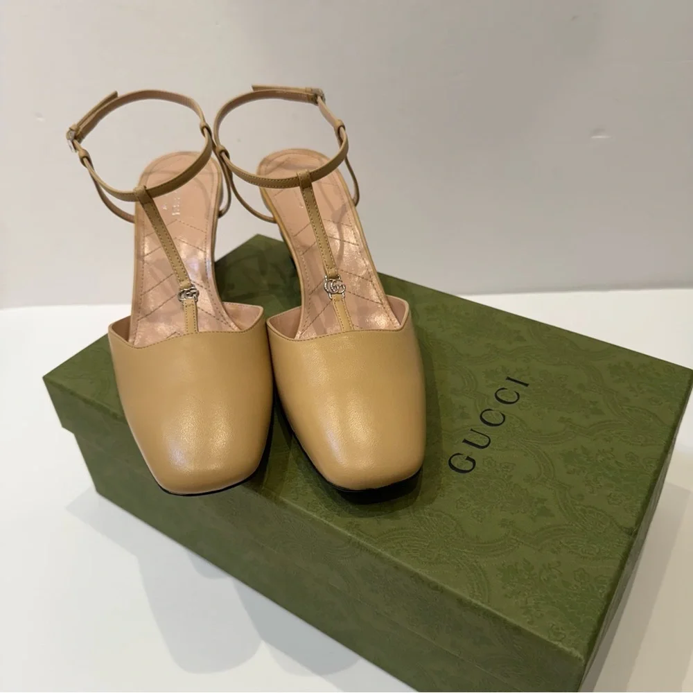 🆕 Gucci Marmot T-Strap Leather Pump 40EU - Picture 4 of 14